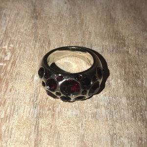 WOMEN’S RED RHINESTONE FASHION RING